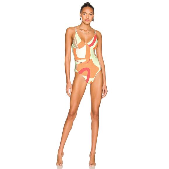 REVEL REY Inez Underwire One-piece Swimsuit In Multi Size Small NWT - Picture 1 of 12